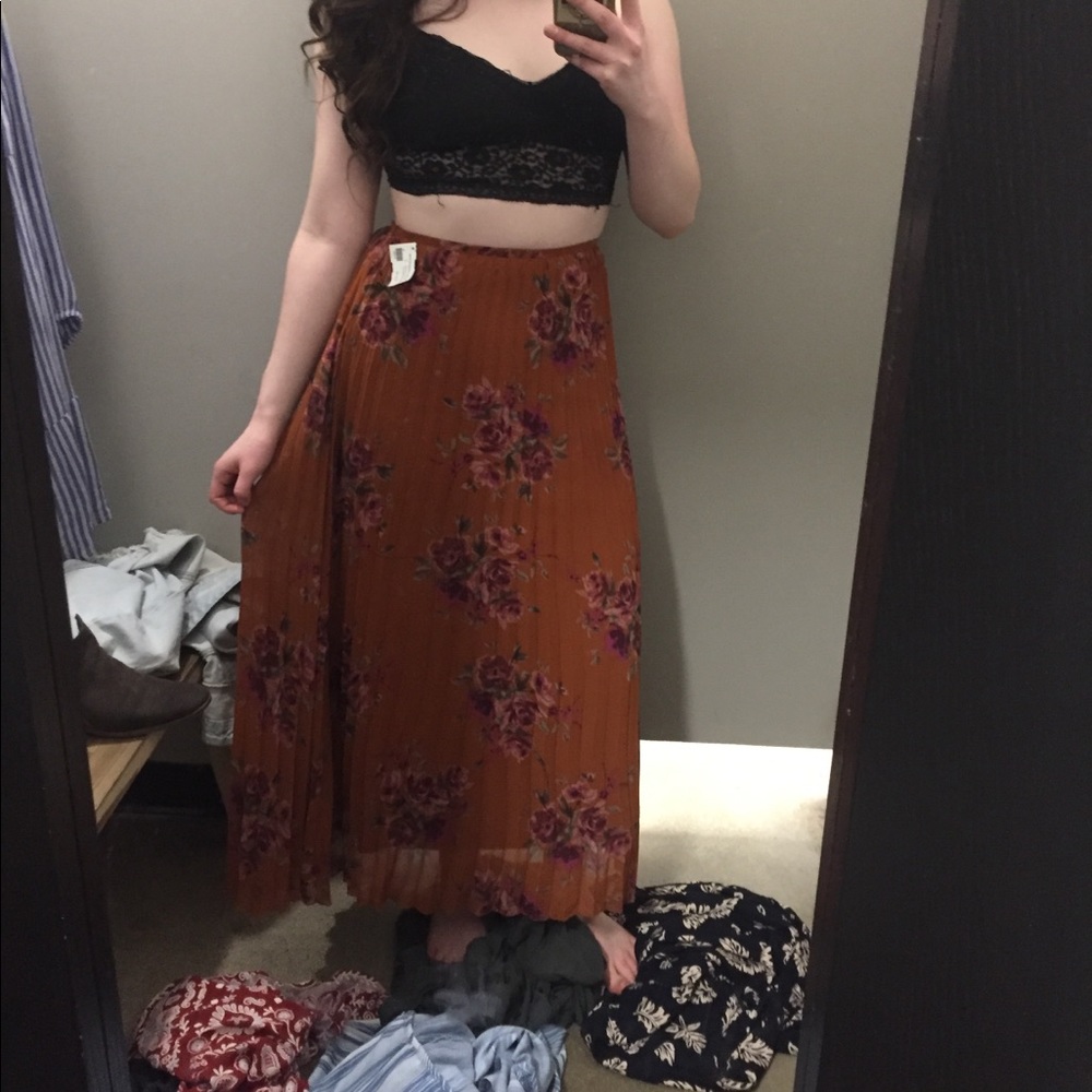Floral long maxi skirt